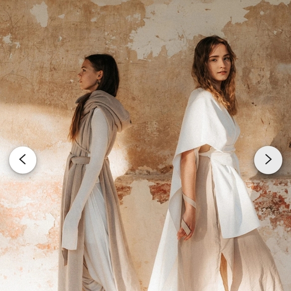 Kosmossart Organic Cotton Hood Kaftan Shawl Cloak ~ Shamanic Cover Up Cape - Picture 6 of 8